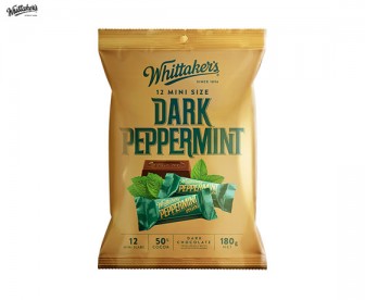 Whittaker's 惠特克 薄荷黑巧克力迷你独立包装 12粒/包 180克 Whittaker's 惠特克 薄荷黑巧克力迷你独立包装 12粒/包 180克